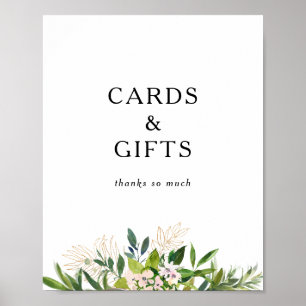 Poster Enseigne Cartes et Cadeaux Élégante Olive Verdure