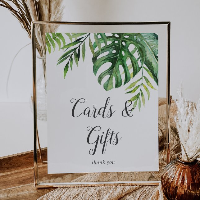 Poster Enseigne Cartes et Cadeaux Palmiers Tropicaux Sauv (Créateur téléchargé)