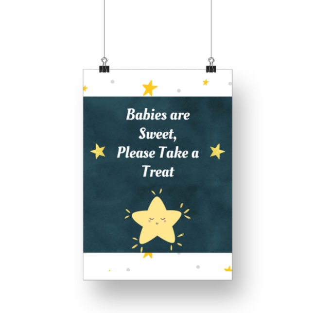 Poster Enseigne de Baby Shower Étoile Brillante Brillante (Créateur téléchargé)