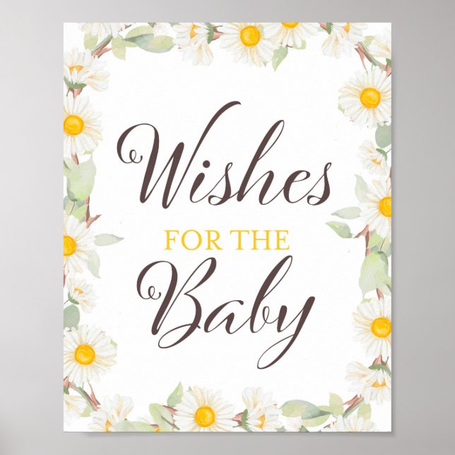 Poster Enseigne de Baby Shower Thème Mariage Printanier F (Devant)
