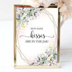 Poster Enseigne de baiser de Baby Shower de verdure