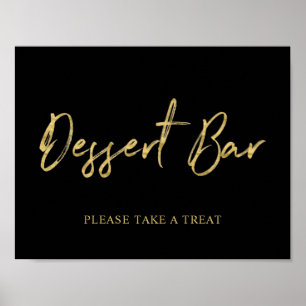 Poster Enseigne de bar à desserts en lettrage brosse mode