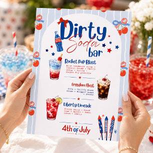 Poster Enseigne de bar de soda sale pour le 14 juillet