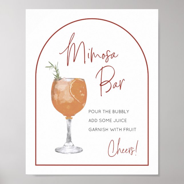 Poster Enseigne de bar en terre cuite à arche moderne Mim (Devant)