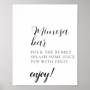 Poster Enseigne de bar Mimosa à script minimal