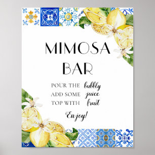 Poster Enseigne de bar Mimosa Italien Positano Carrelage