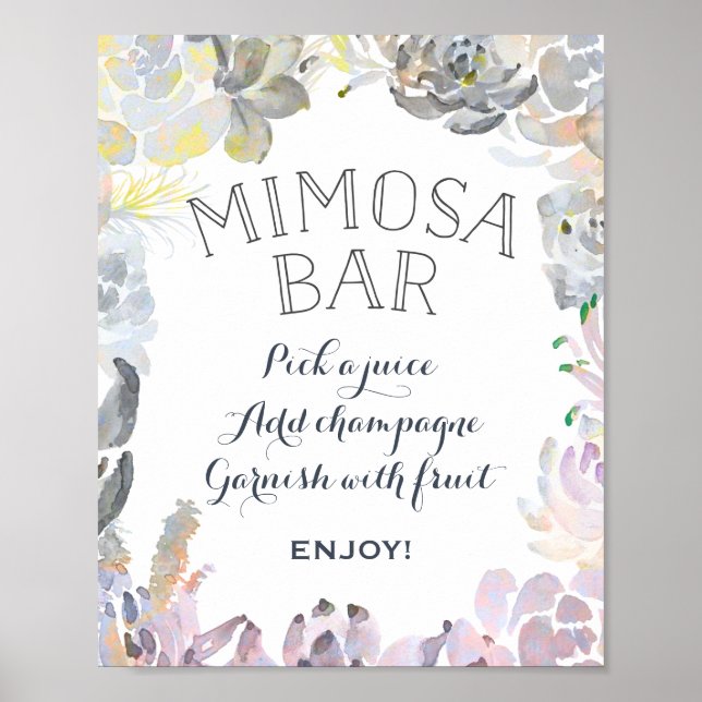 Poster Enseigne de bar Mimosa succulente (Devant)