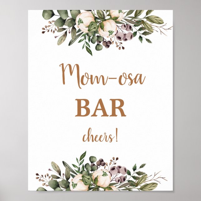 Poster Enseigne de bar Momosa pour Baby Shower Boho Nurse (Devant)