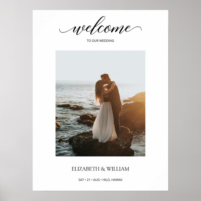 Poster Enseigne de bienvenue de mariage de photo de scrip (Devant)
