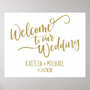 Poster Enseigne de bienvenue de mariage en calligraphie b