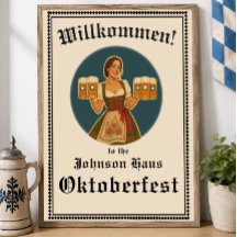 Enseigne de bienvenue personnalisée Oktoberfest Pa