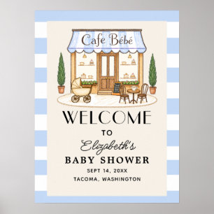 Poster Enseigne de bienvenue pour Baby Shower Bébé Garçon