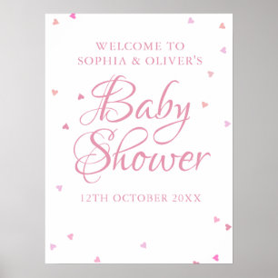 Poster Enseigne de bienvenue pour Baby Shower Fille Amour