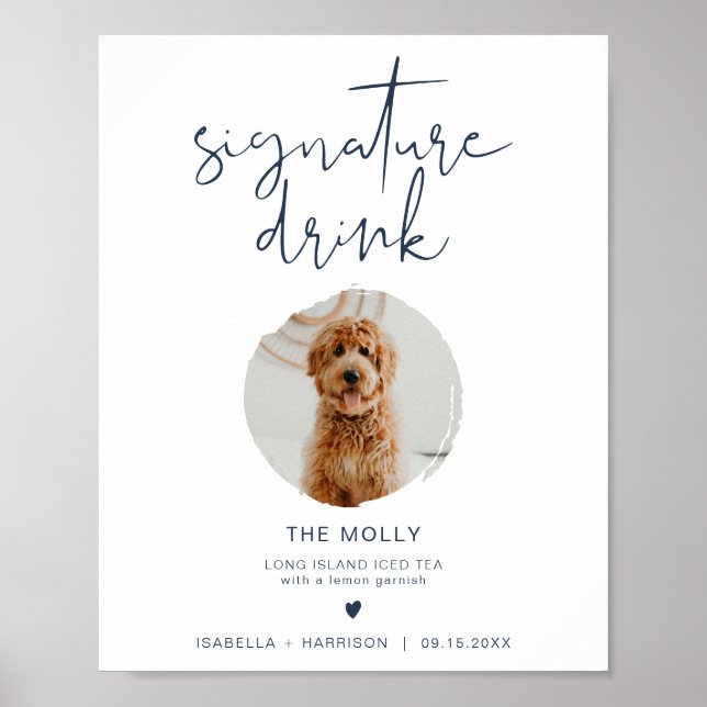 Poster Enseigne de boisson signature Navy Blue 1 Photo CA (Devant)