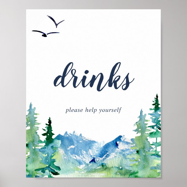 Poster Enseigne de boissons de Rocky Mountain (Devant)