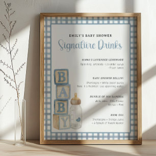 Poster Enseigne de boissons signatures pour Baby Shower B
