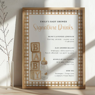 Poster Enseigne de boissons signatures pour Baby Shower T
