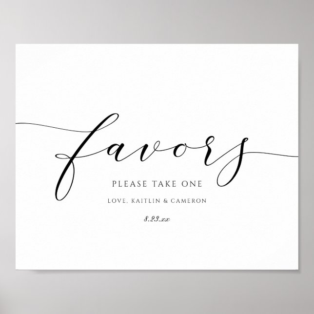 Poster Enseigne de Cadeaux de Mariage Écriture Luxueuse É (Devant)