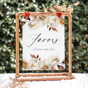 Poster Enseigne de cadeaux de mariage Fleurs Rustiques d'