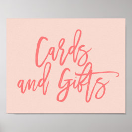 Poster Enseigne de cartes et cadeaux coralliens lettrage 