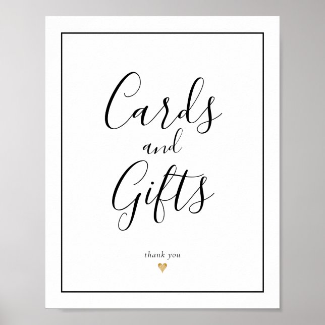 Poster Enseigne de Cartes et Cadeaux de Calligraphie Élég (Devant)