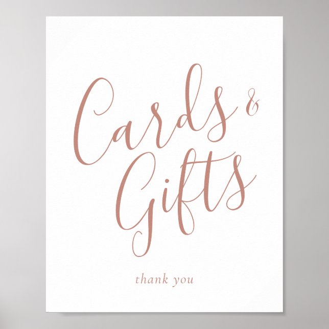 Poster Enseigne de Cartes et Cadeaux de Calligraphie Rose (Devant)