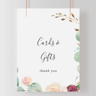 Poster Enseigne de Cartes et Cadeaux Eucalyptus Contempor