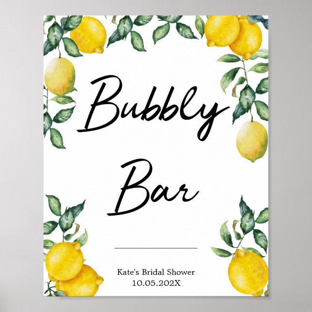 Poster Enseigne de citrons personnalisée pour Bar pétilla (Devant)