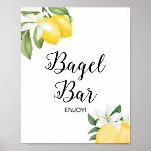 Poster Enseigne de douche Citron Citrus Bagel Bar