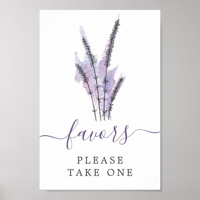 Poster Enseigne de faveur violet lavande minimal (Devant)