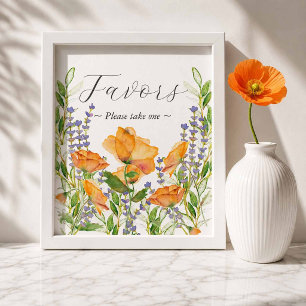 Poster Enseigne de Faveurs de Mariage de Jardin Hippocamp