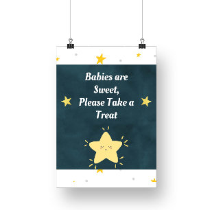 Poster Enseigne de fête de bébé Twinkle Twinkle Star