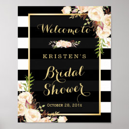 Poster Enseigne de Fête de Mariage Florale Blanche Ivoire