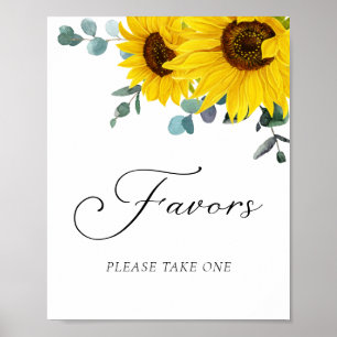 Poster Enseigne de fête pour cadeaux de mariage Tournesol