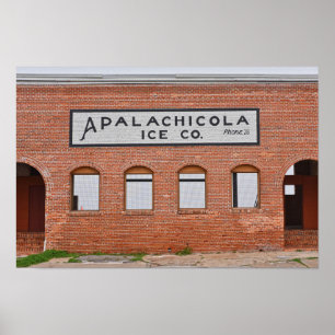 Poster Enseigne de la compagnie de glace d'Apalachicola,