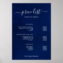 Enseigne de liste de prix de salon minimaliste mod