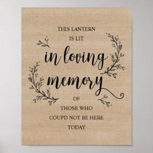 Poster Enseigne de mariage commémoratif (lanterne) aux vi