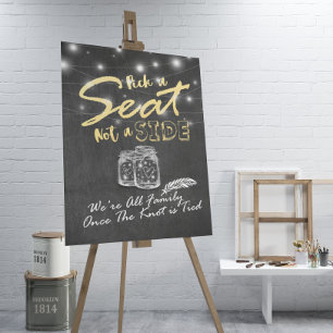 Poster Enseigne de mariage Lumières Guirlandes Choisissez
