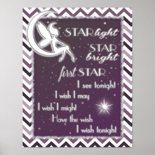 Poster Enseigne de nurserie étoile lumineuse étoile brill
