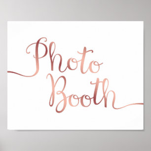 Poster Enseigne de Photobooth en Rose Gold Chic