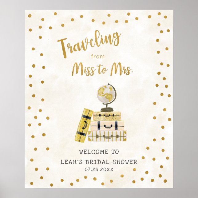 Poster Enseigne de salle de fête de mariage 'De Miss à Mr (Devant)