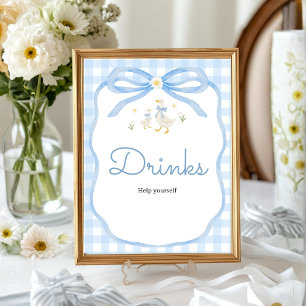 Poster Enseigne de table pour boissons de Baby Shower « S