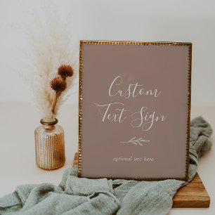 Poster Enseigne de texte personnalisé neutre Feuille mi