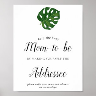 Poster Enseigne d'enveloppe d'adresse de Baby Shower Trop