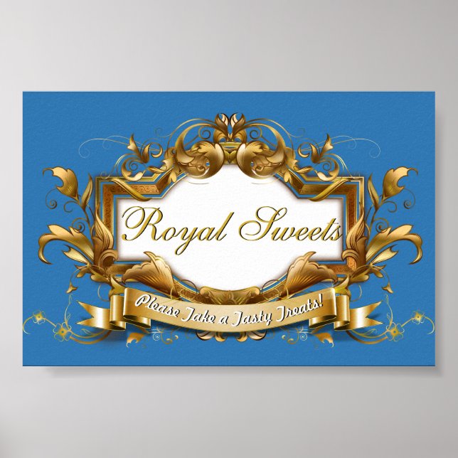Poster Enseigne élégante de buffet de bonbons Royal Sweet (Devant)
