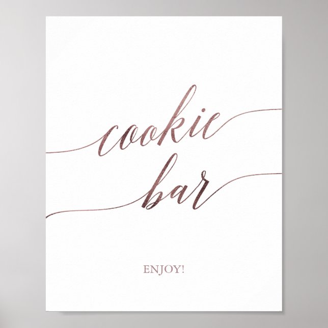 Poster Enseigne élégante en barre à cookies en calligraph (Devant)