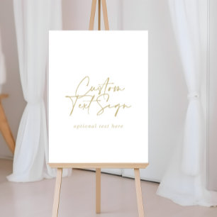 Poster Enseigne élégante moderne en calligraphie dorée su