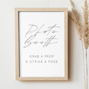 Poster Enseigne élégante pour Photobooth   Mariage minima