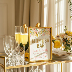 Poster Enseigne florale Momosa Bar