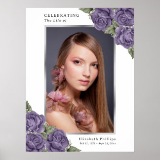 Poster Enseigne funéraire commémorative photo argent viol